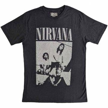 【予約商品】NIRVANA Unisex Distressed バンドTシャツ: Sitting (Black) - BLACK