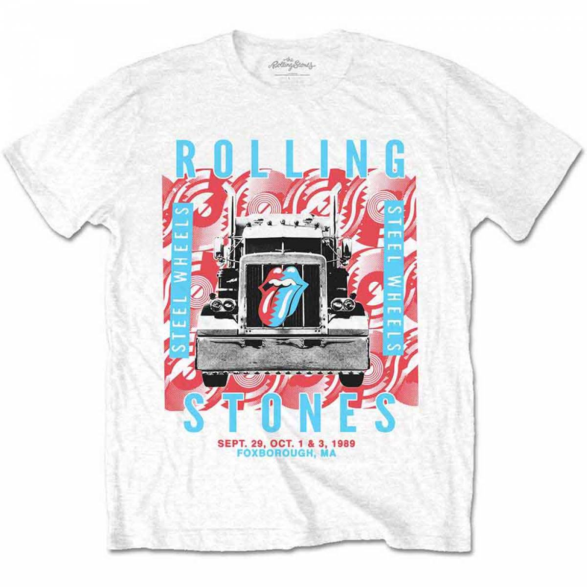 【予約商品】THE ROLLING STONES バンドTシャツ ユニセックス: Steel Wheels (White) - WHITE