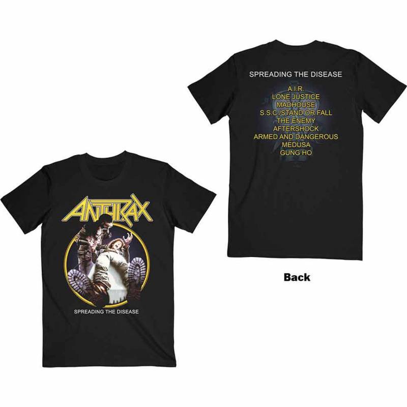 【予約商品】ANTHRAX バンドTシャツ ユニセックス: Spreading The Disease Track list (Black) (Back Print)