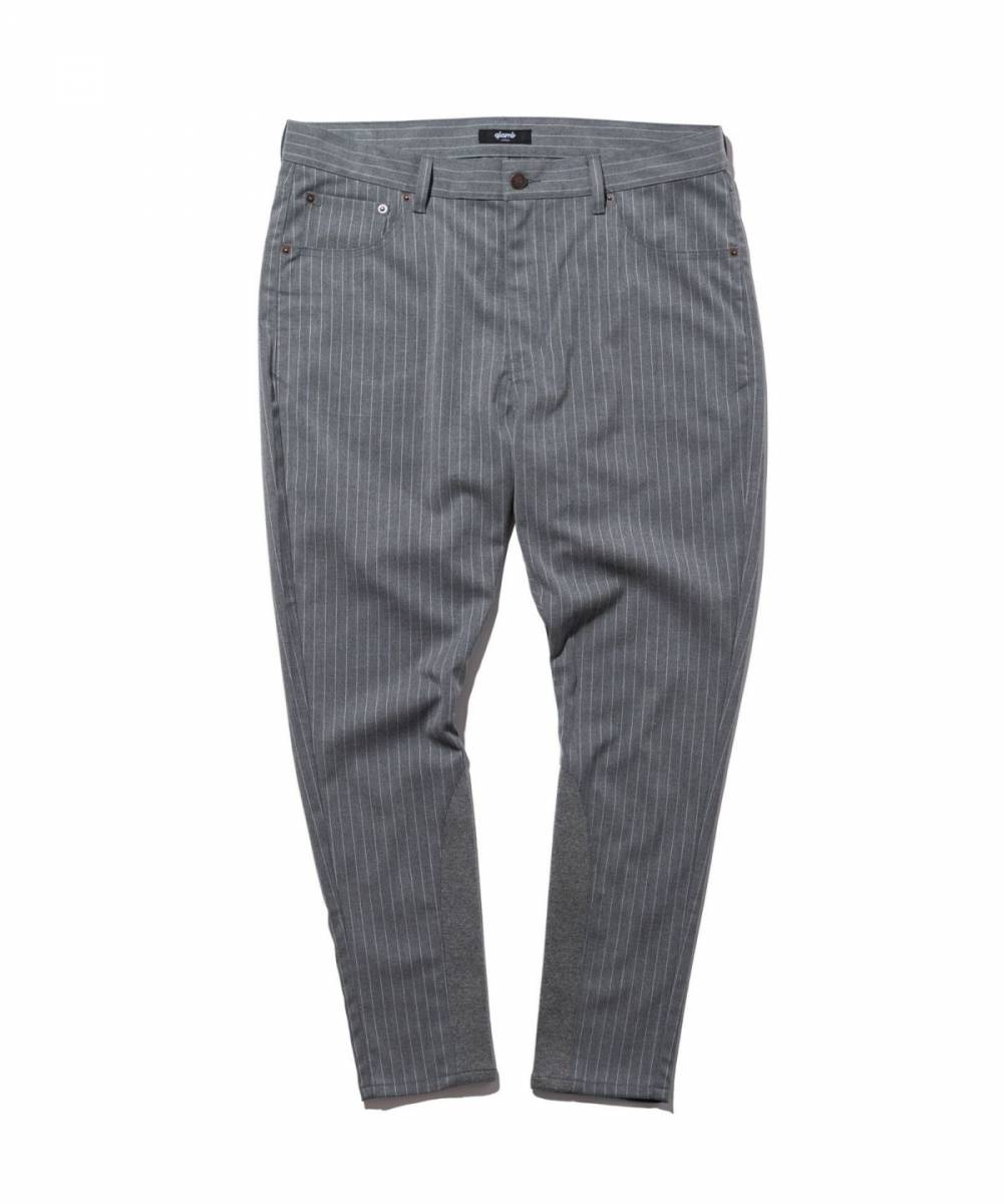 【予約商品】glamb (グラム) Poly pants - Gray stripe