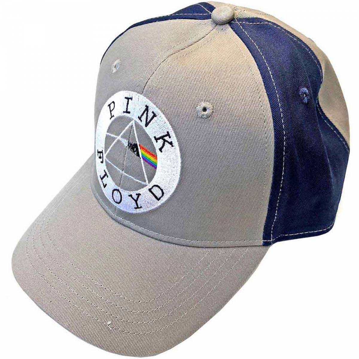 【予約商品】PINK FLOYD Unisex Baseball Cap: Circle Logo (Grey & Navy Blue) (2-Tone) - GREY & NAVY BLUE
