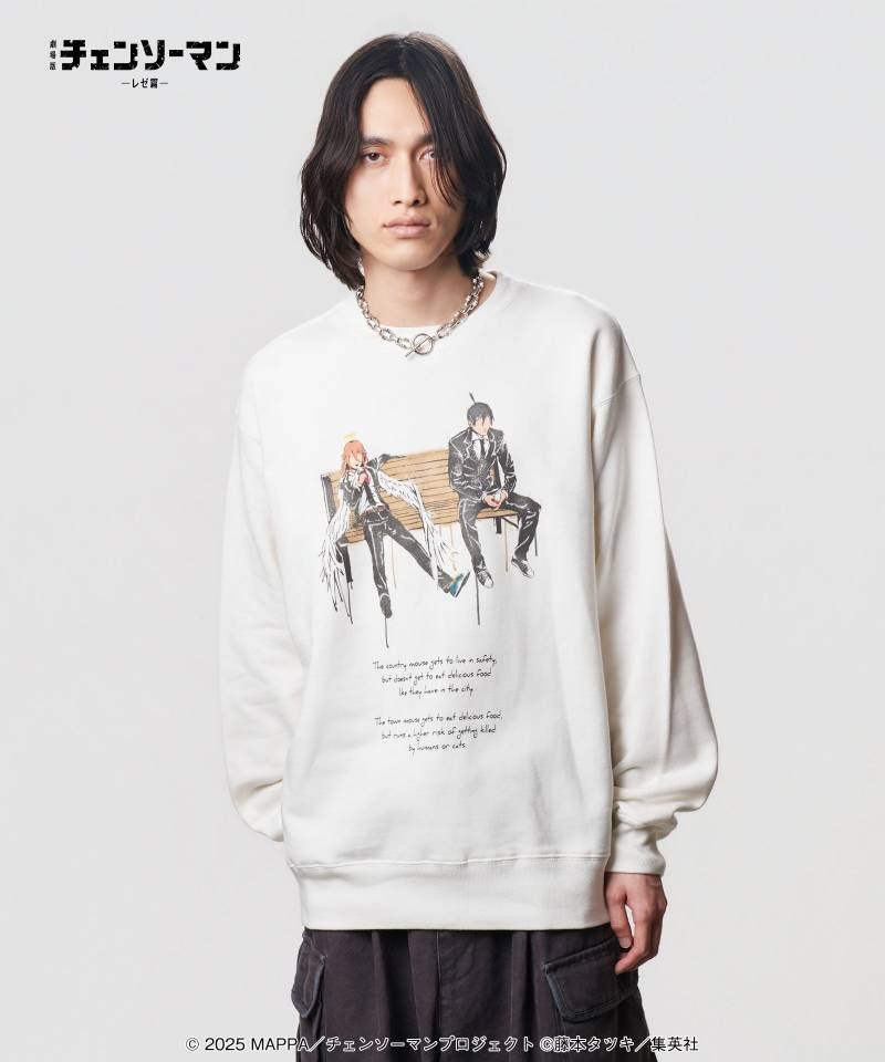 【予約商品】チェンソーマン×glamb(グラム) Aki ＆ Angel Devil Sweat / アキアンドエンジェルデビル スウェット - White