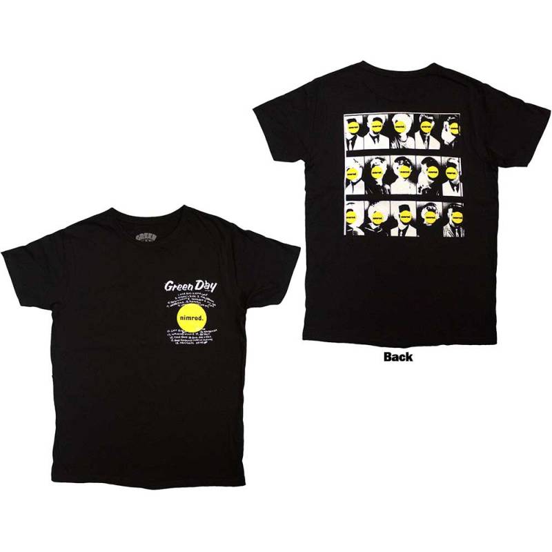【予約商品】GREEN DAY バンドTシャツ ユニセックス: Nimrod Pocket Mugshots (Black) (Back Print) - BLACK