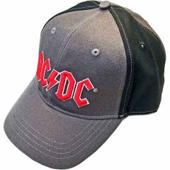 【予約商品】AC/DC Unisex Baseball Cap: Red Logo (Charcoal Grey & Black) (2-Tone) - CHARCOAL GREY & BLACK