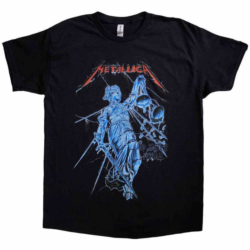 【予約商品】METALLICA バンドTシャツ ユニセックス: Blue Justice (Black)