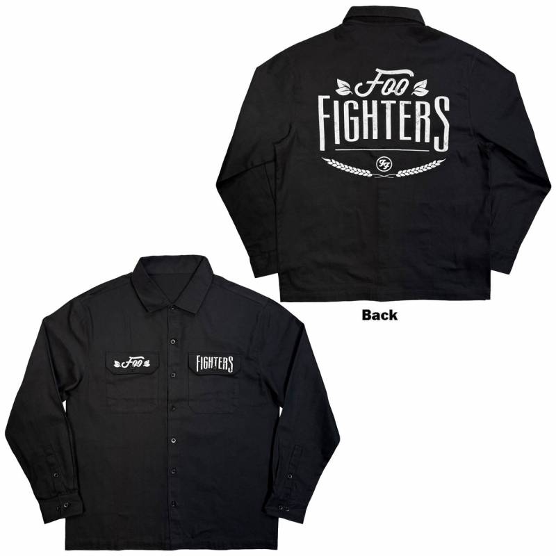 【予約商品】FOO FIGHTERS Unisex Casual Shirt: Text Logo (Black)