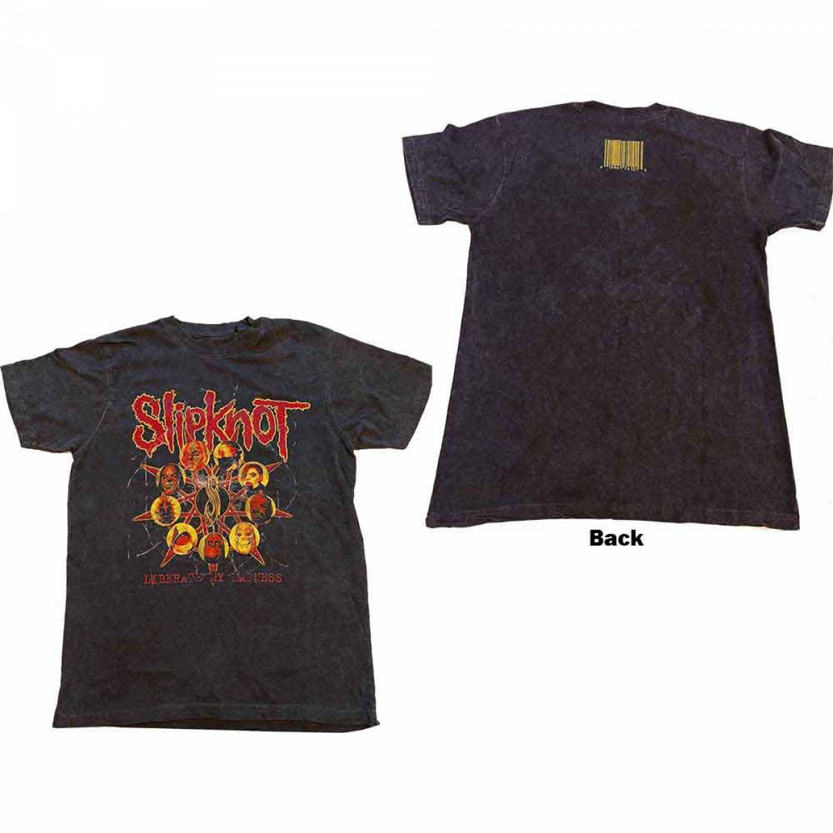 【予約商品】SLIPKNOT バンドTシャツ ユニセックス: Liberate (Black) (Back Print & Wash Collection) - BLACK