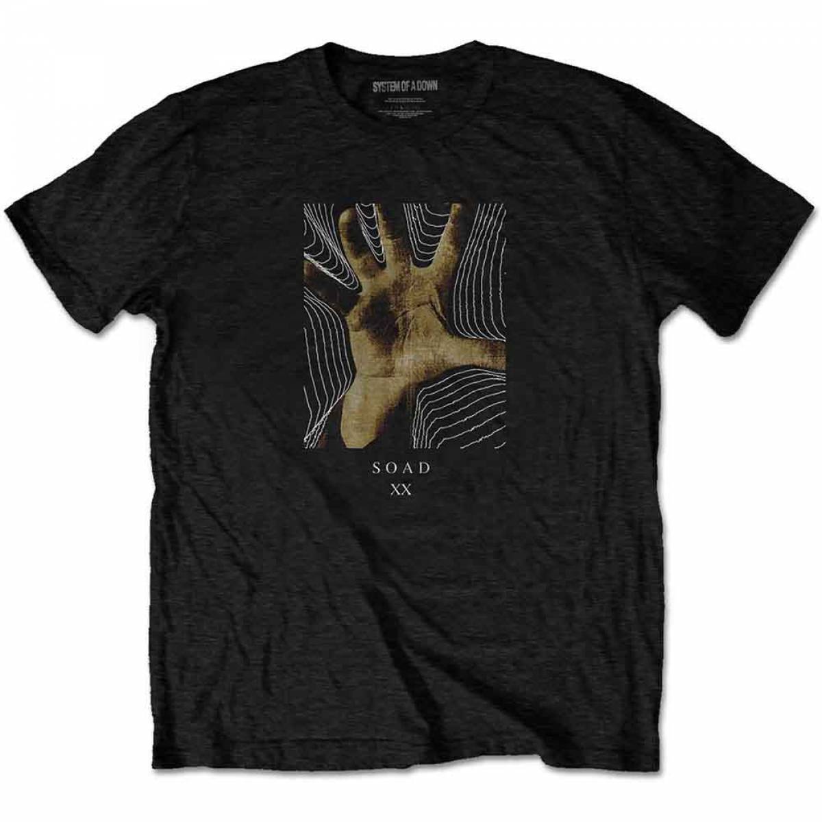 【予約商品】SYSTEM OF A DOWN バンドTシャツ ユニセックス: 20 Years Hand (Black) - BLACK