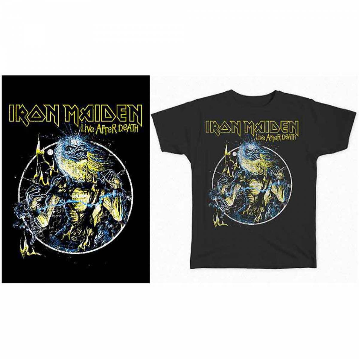 【予約商品】IRON MAIDEN バンドTシャツ ユニセックス: Live After Death - BLACK