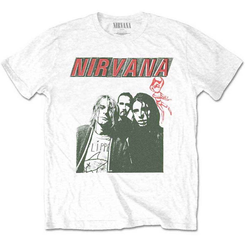 【予約商品】NIRVANA バンドTシャツ ユニセックス: Flipper (White)
