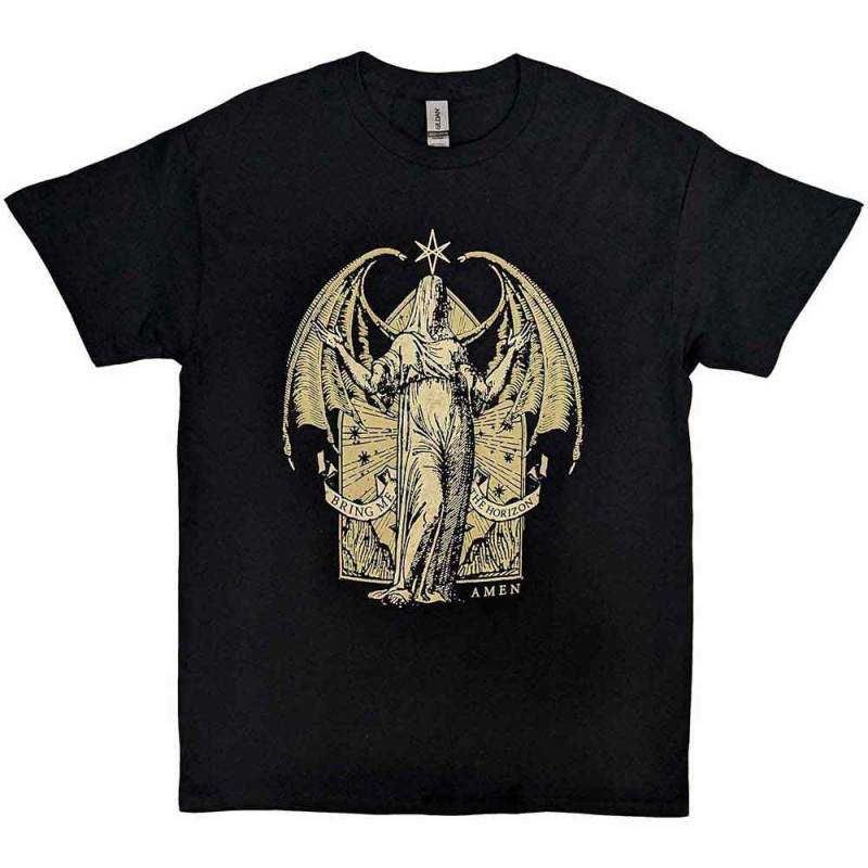 【予約商品】BRING ME THE HORIZON バンドTシャツ ユニセックス: Angel Amen (Black)