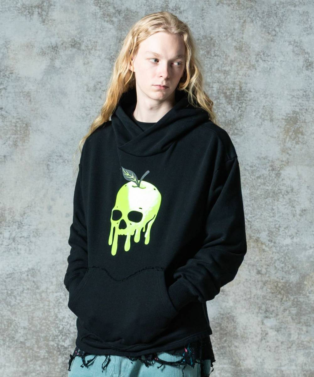 【予約商品】glamb(グラム)GB0325/CS21 : Melting Skull Hoodie / メルティングスカルフーディ - Black