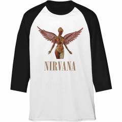 【予約商品】NIRVANA Unisex Raglan バンドTシャツ: Triangle in Utero (Black & White)