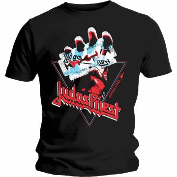 【予約商品】JUDAS PRIEST ユニセックスTシャツ: British Steel Hand Triangle