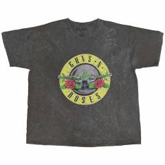 【予約商品】GUNS N' ROSES バンドTシャツ ユニセックス: Classic Logo (Charcoal Grey) (Oversized)