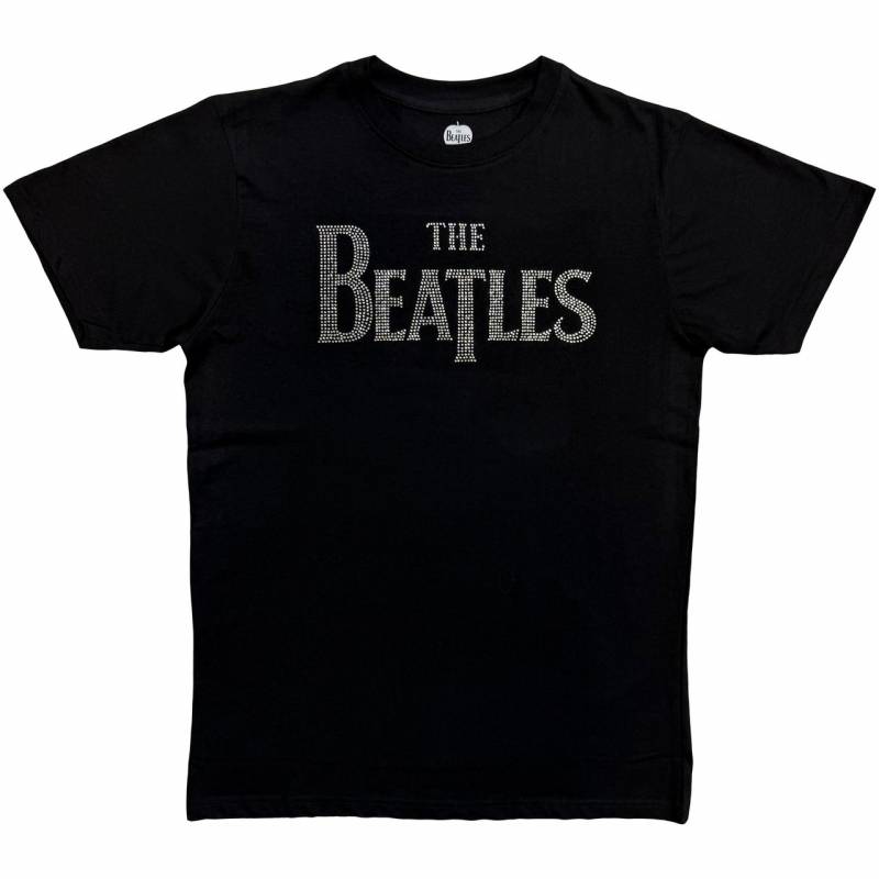 【予約商品】THE BEATLES バンドTシャツ ユニセックス: Drop T Crystals (Black) (Embellished)