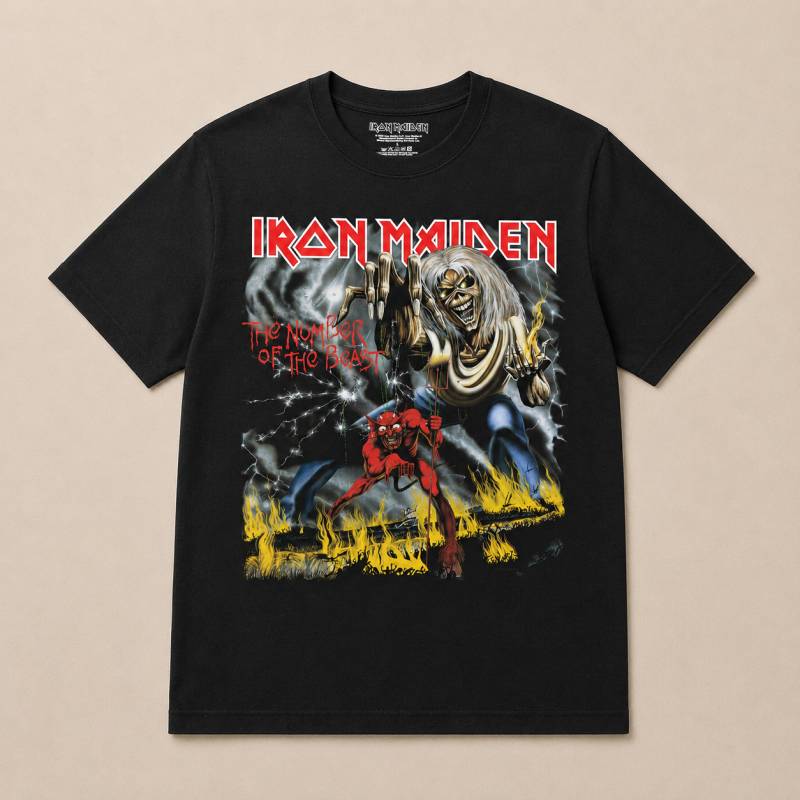 【予約商品】IRON MAIDEN バンドTシャツ ユニセックス: Number Of The Beast (Black)