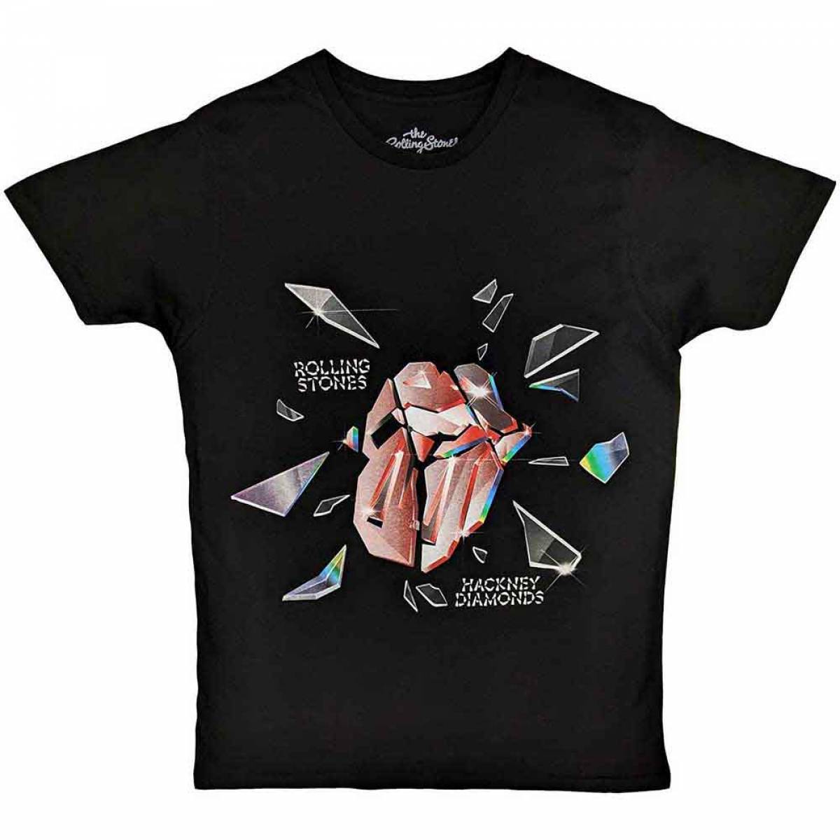 【予約商品】THE ROLLING STONES バンドTシャツ ユニセックス: Hackney Diamonds Explosion (Black) - BLACK