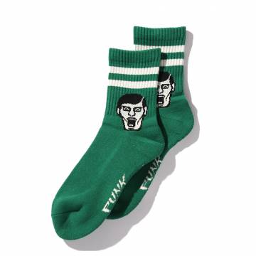 【予約商品】PUNK DRUNKERS (パンクドランカーズ) あいつライン靴下 2nd - GREEN