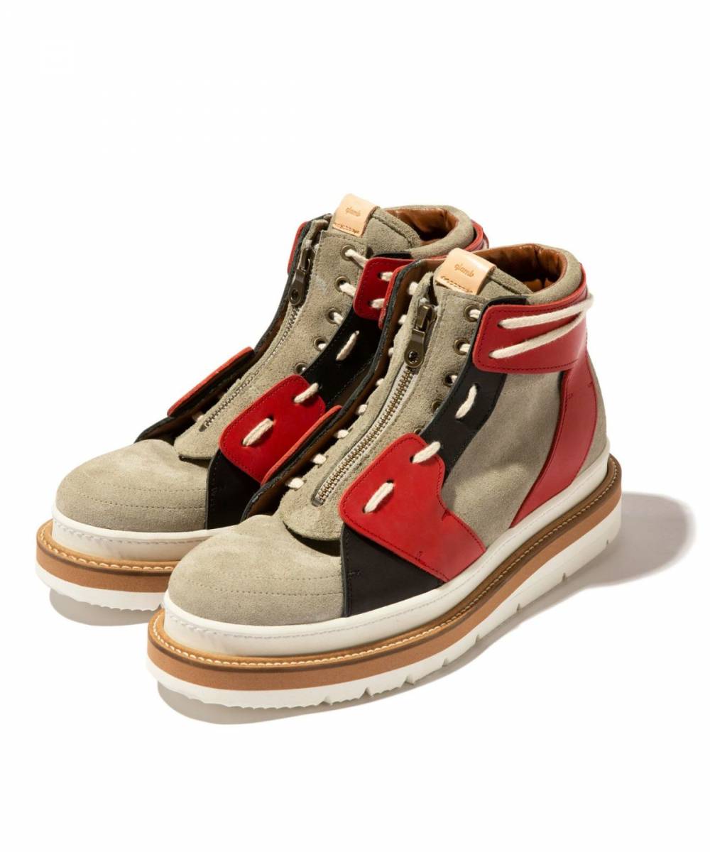 【予約商品】glamb (グラム)B0GB0422/AC06 : Combat Zip Sneakers / コンバットジップスニーカー - Red×Black