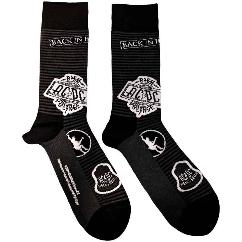 【予約商品】AC/DC Unisex Ankle Socks: Icons (Black) (UK Size 7 - 11) - BLACK