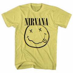 【予約商品】NIRVANA バンドTシャツ ユニセックス: Inverse Happy Face (Yellow)