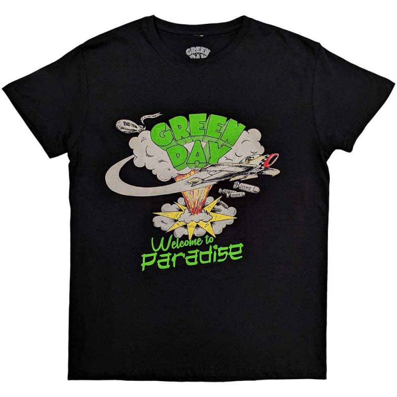 【予約商品】GREEN DAY バンドTシャツ ユニセックス: Welcome to Paradise (Black) - BLACK
