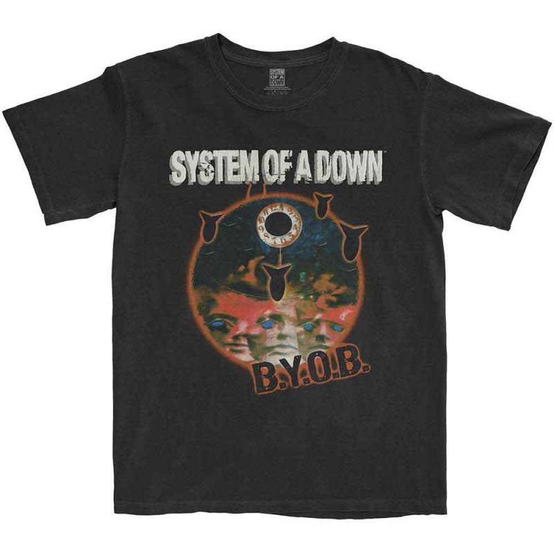 【予約商品】SYSTEM OF A DOWN バンドTシャツ ユニセックス: BYOB Classic (Black)