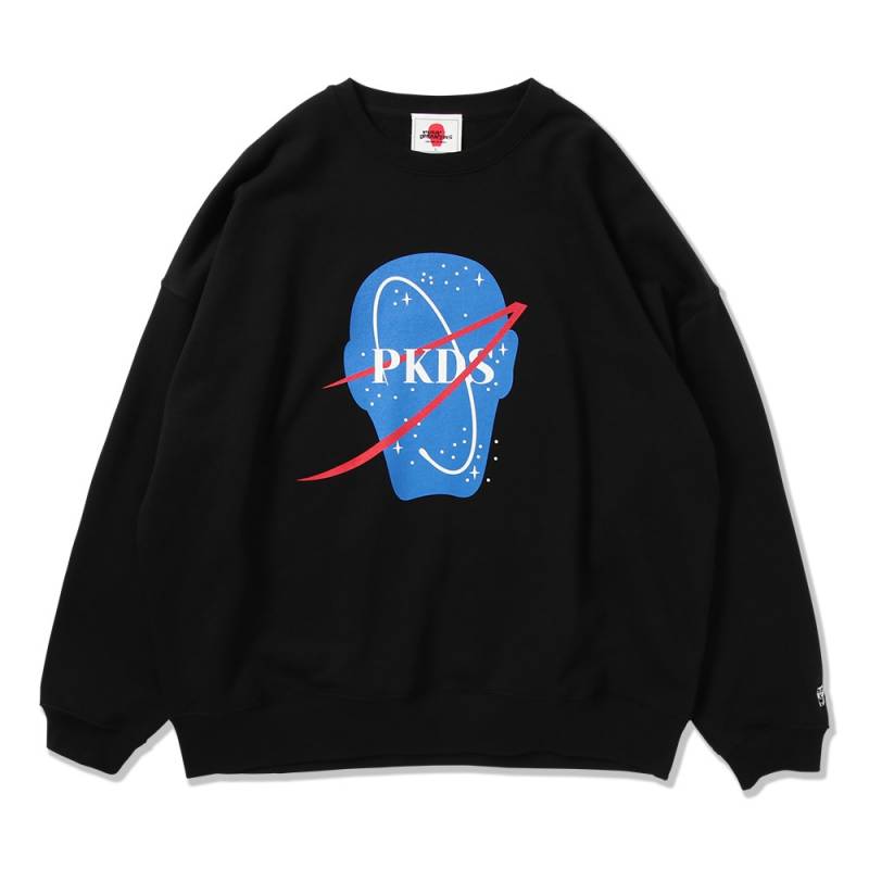 【予約商品】PUNK DRUNKERS (パンク・ドランカーズ) 宇宙BIGトレーナー - BLACK
