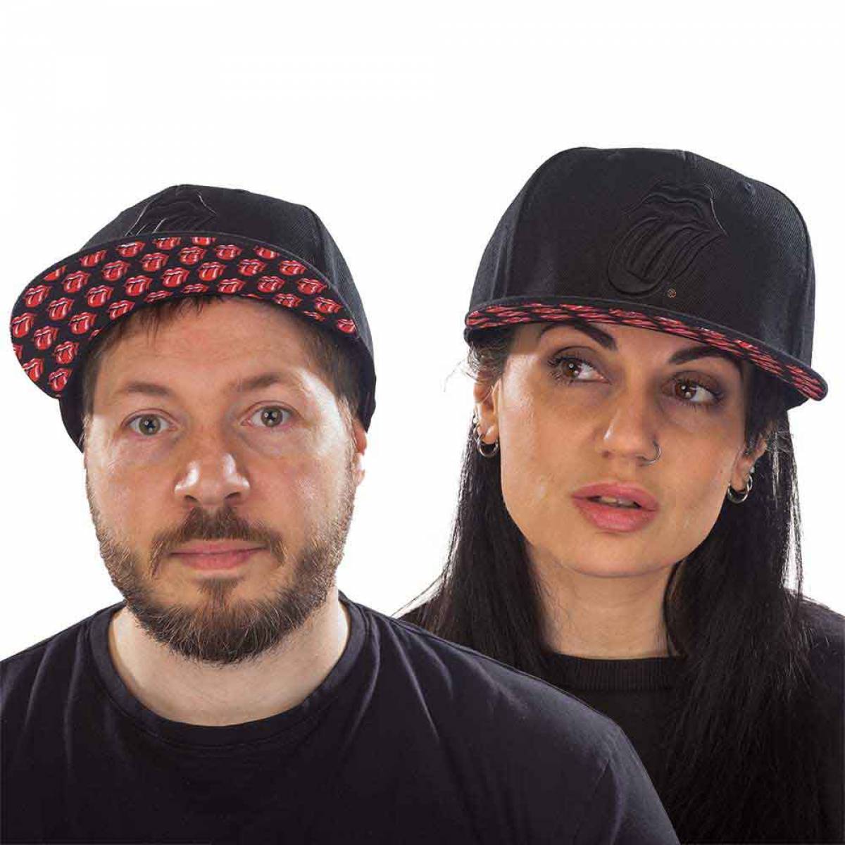 【予約商品】THE ROLLING STONES Unisex Snapback Cap: Classic Tongue (Black) - BLACK