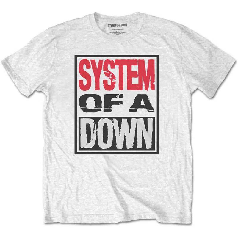 【予約商品】SYSTEM OF A DOWN バンドTシャツ ユニセックス: Triple Stack Box (White)
