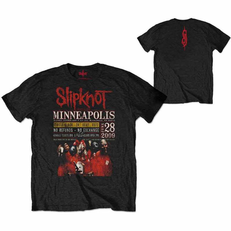 【予約商品】SLIPKNOT バンドTシャツ ユニセックス: Minneapolis '09 (Black) (Back Print)