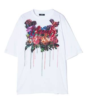 【予約商品】glamb(グラム) GB0424/CS01 : Melting Flower T-Shirt / メルティングフワラーTシャツ - White