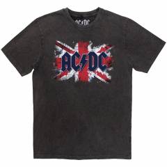 【予約商品】AC/DC Unisex Stone Wash バンドTシャツ: Flag (Charcoal Grey) - CHARCOAL GREY
