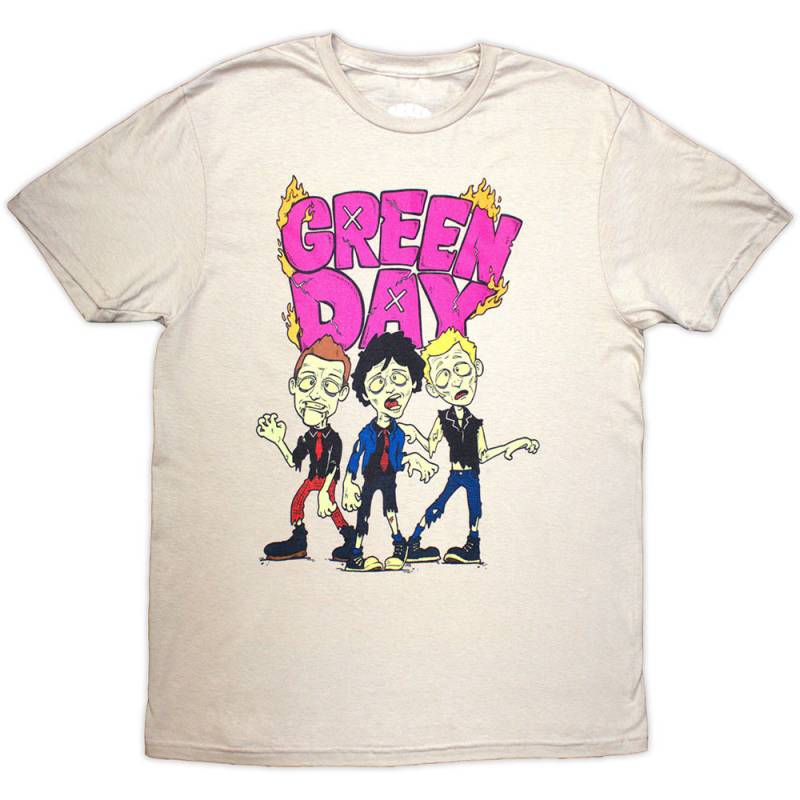 GREEN DAY バンドTシャツ ユニセックス: Walking Zombies (Sand) - SAND