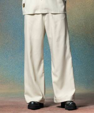 【予約商品】glamb(グラム)GB0225/P16 : Suit Fabric Pajamas Pants / スーツファブリックパジャマパンツ - White