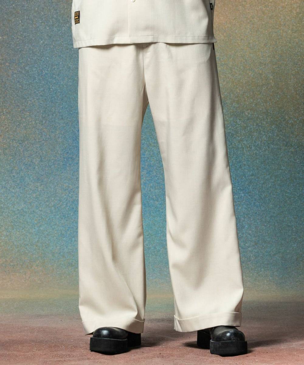 【予約商品】glamb(グラム)GB0225/P16 : Suit Fabric Pajamas Pants / スーツファブリックパジャマパンツ - White