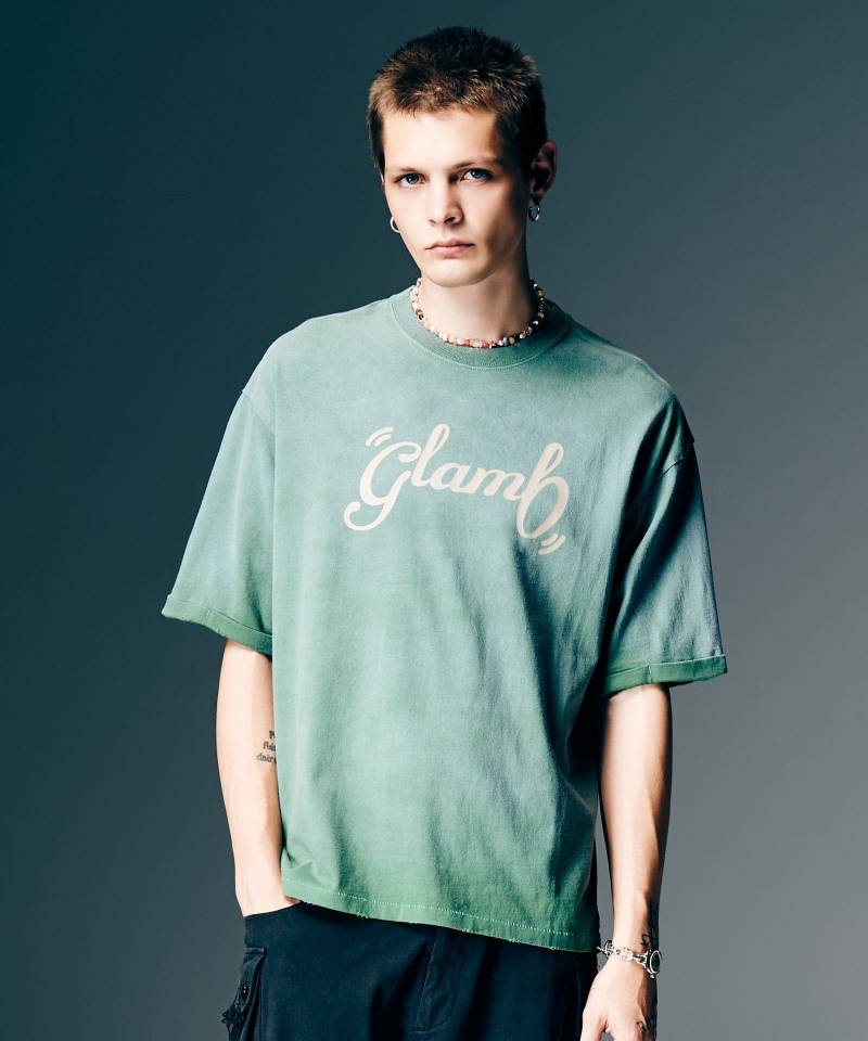 【予約商品】glamb(グラム)Spin Logo Fade T-Shirt / スピンロゴフェイドTシャツ - Green