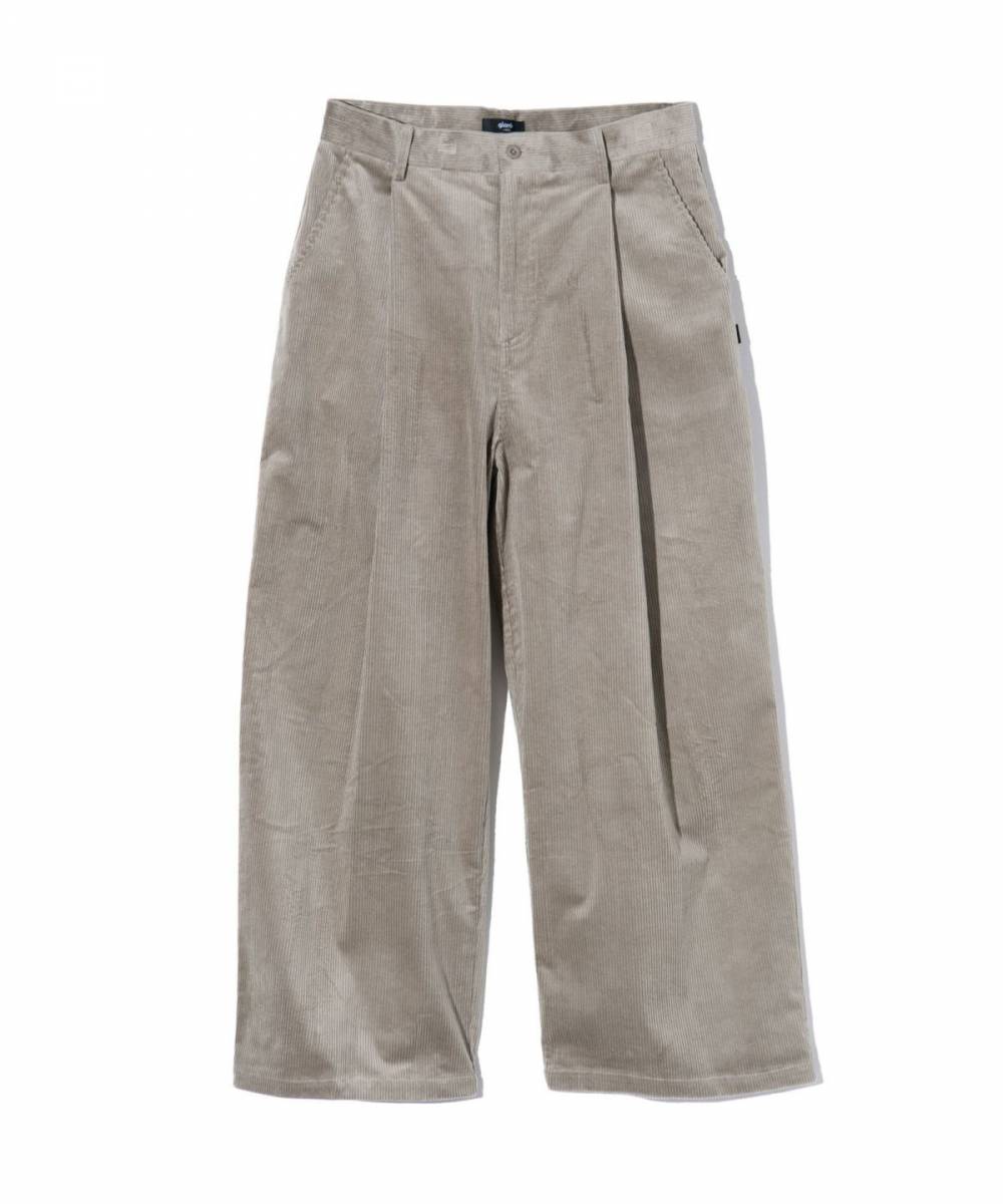 【予約商品】glamb(グラム) GB0424/P09 : Tuck Corduroy Pants / タックコーデュロイパンツ - Gray