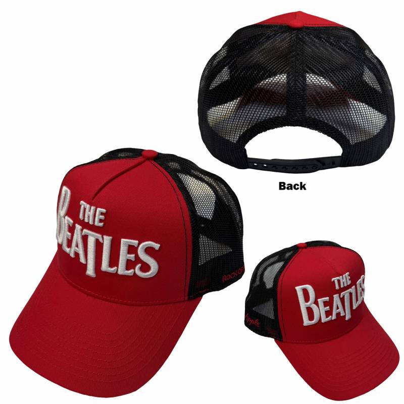 【予約商品】THE BEATLES Unisex Mesh Back Cap: Drop T Logo & Apple (Red & Black)