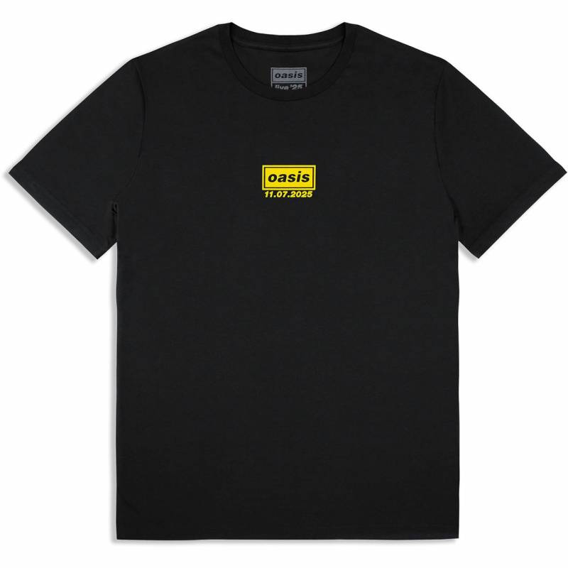 【予約商品】OASIS バンドTシャツ ユニセックス: Manchester 11 July Event (Black) (Back Print & Ex-Tour)