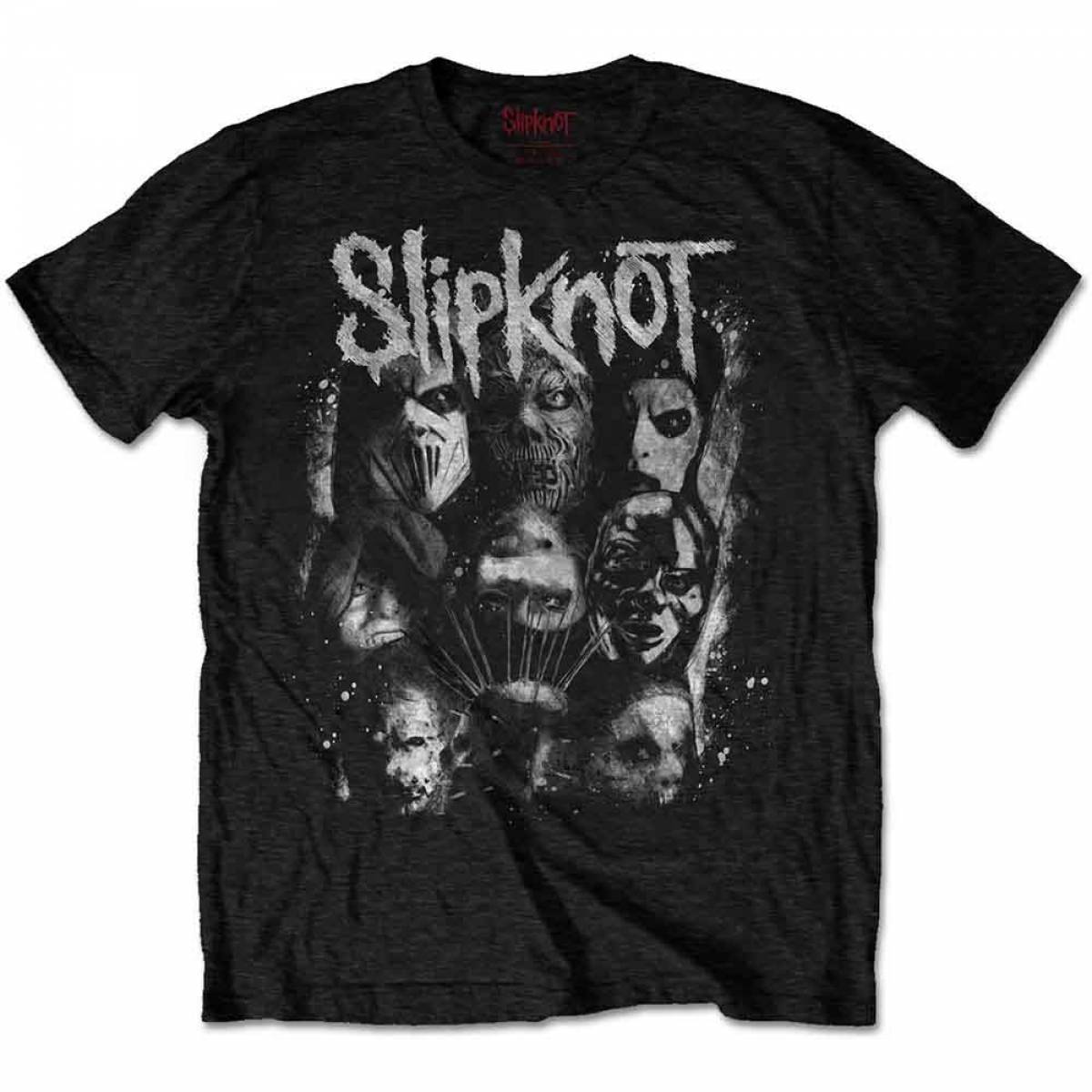 【予約商品】SLIPKNOT バンドTシャツ ユニセックス: WANYK White Splatter (Black) (Back Print) - BLACK