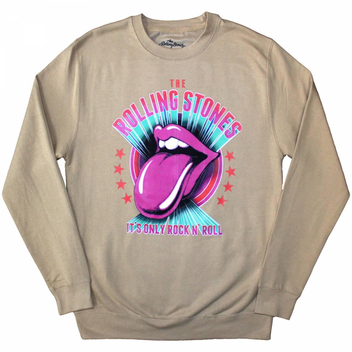 【予約商品】THE ROLLING STONES Unisex Sweatshirt: It's Only R 'n R (Sand) (Oversized) - SAND