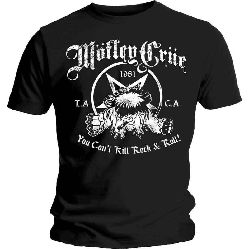 【予約商品】MOTLEY CRUE バンドTシャツ ユニセックス: You Can't Kill Rock & Roll (Black)