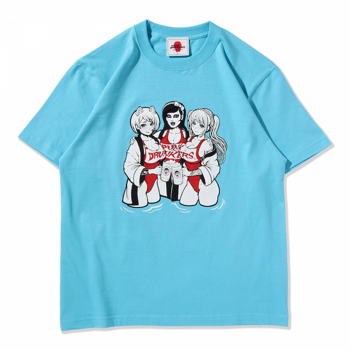 PUNK DRUNKERS ［PDSxCANDIE BOLTON］キャンギャルアイツTEE - LT.BLUE