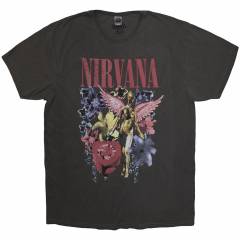 【予約商品】NIRVANA Unisex Stone Wash バンドTシャツ: In Utero Vintage Collage (Black)