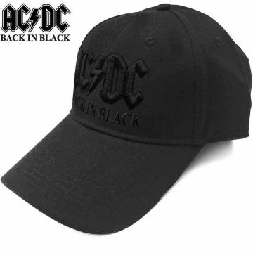 【予約商品】AC/DC Unisex Baseball Cap: Back in Black (Black) - BLACK