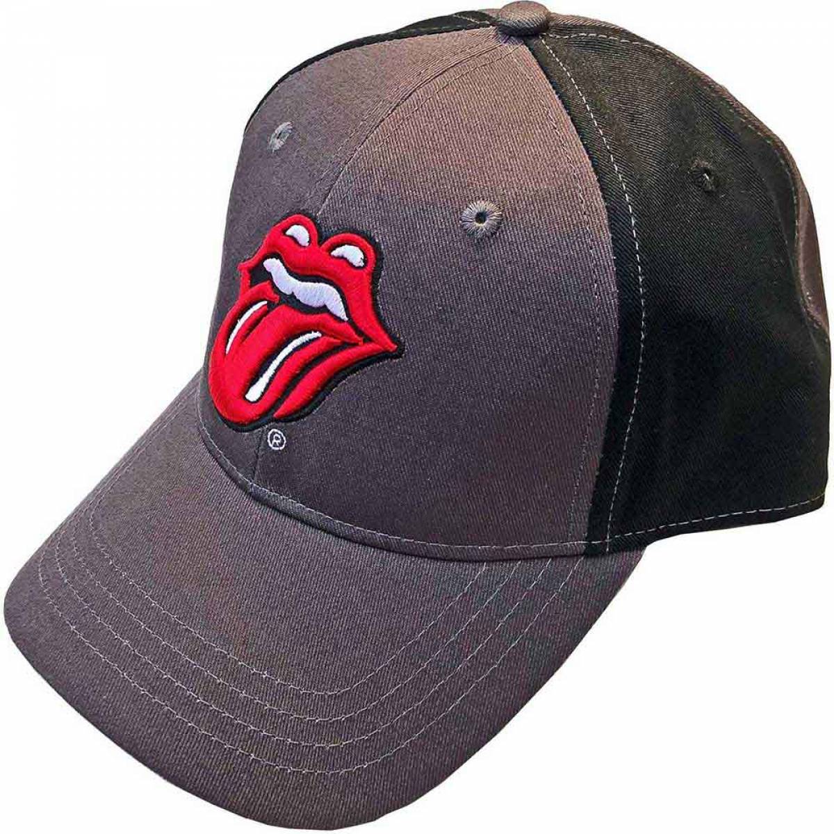 【予約商品】THE ROLLING STONES Unisex Baseball Cap: Classic Tongue (Charcoal Grey & Black) (2-Tone) - CHARCOAL GREY & BLACK