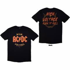 【予約商品】AC/DC バンドTシャツ ユニセックス: High Voltage RnR (Black) (Back Print) - BLACK