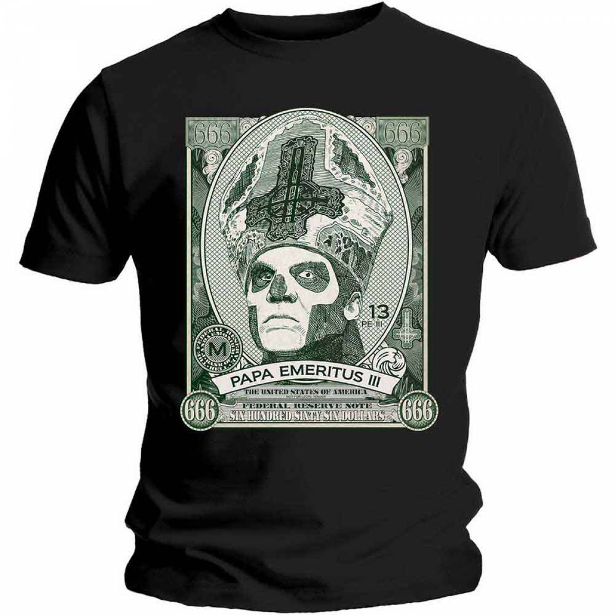 【予約商品】GHOST バンドTシャツ ユニセックス: Papa Cash (Black) - BLACK